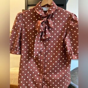 Vintage The Villager bow blouse secretary